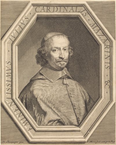 Kardinal Mazarin af Jean Morin after Philippe de Champaigne
