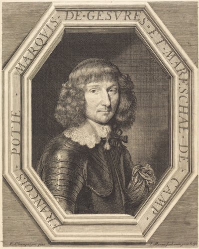 Francois Potier, markis af Gesvres af Jean Morin after Philippe de Champaigne