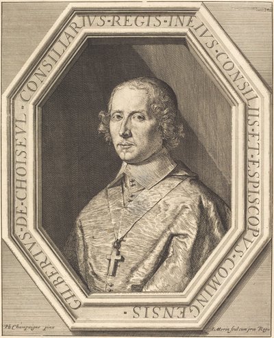 Gilbert de Choiseul du Plessis Praslin af Jean Morin after Philippe de Champaigne