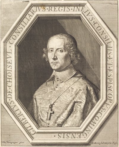 Gilbert de Choiseul du Plessis Praslin af Jean Morin after Philippe de Champaigne