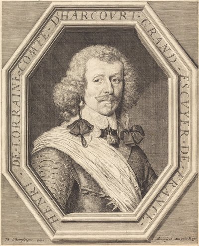 Henrik af Lorraine, greve af Harcourt af Jean Morin after Philippe de Champaigne