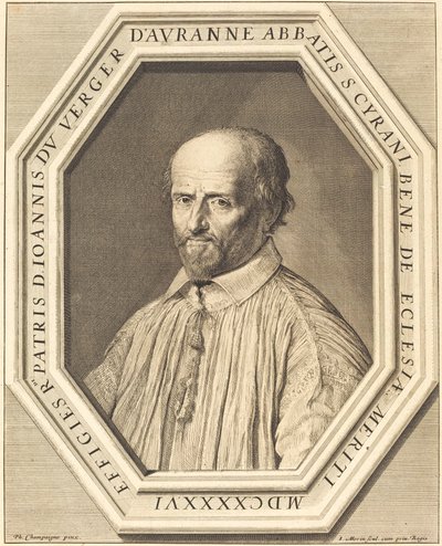 Jean Verger de Hauranne af Jean Morin after Philippe de Champaigne