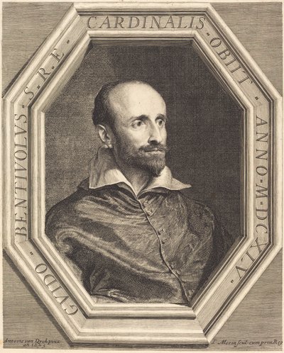 Kardinal Guido Bentivoglio af Jean Morin, after Sir Anthony van Dyck