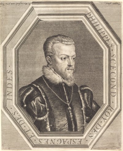 Philippe II, konge af Spanien af Jean Morin after Titian