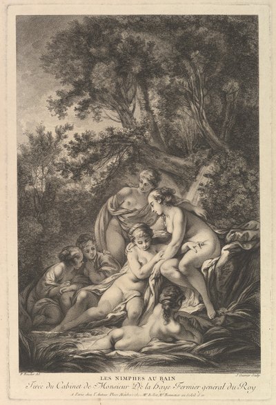 Les nimfes au bain nymferne ved badet, 18. århundrede. af Jean Ouvrier