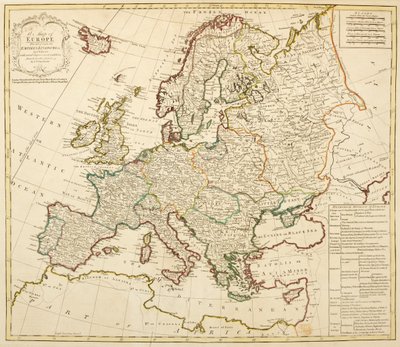 Et kort over Europa, opdelt i dets imperier og kongeriger, af J. Palairet med adskillige forbedringer og tilføjelser fra D