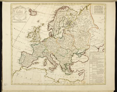 Kort over Europa af Jean Palairet