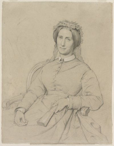 Madame Hippolyte Flandrin Aimee Ancelot, 1869. af Jean Paul Flandrin