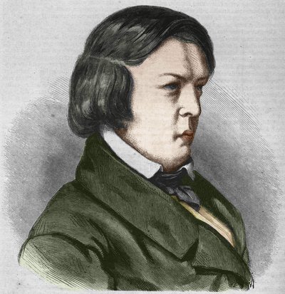 Robert Schumann tysk komponist. Tegning af J.B. Laurens. af Jean Paul Laurens