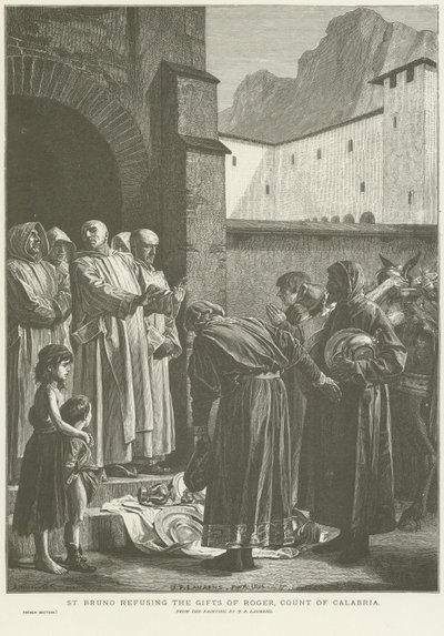 St. Bruno nægter greven af Calabriens gaver af Jean Paul Laurens