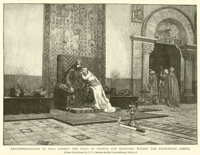 Bortvisning af kong Robert den Fromme af Frankrig for at gifte sig inden for de forbudte grænser af Jean Paul Laurens
