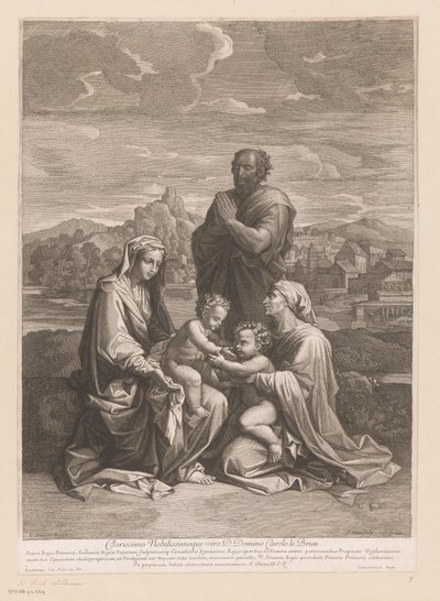 Hellig familie med Elizabeth og John af Jean Pesne
