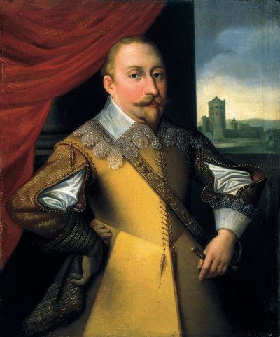 Portræt af Gustav II Adolf (olie på lærred) af Jean Pierre (1806 39) Decreuse