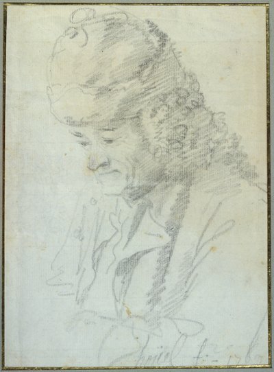 Voltaire (1694-1778) i alderdommen, 1769 (farveblyant på papir) af Jean Pierre Houel