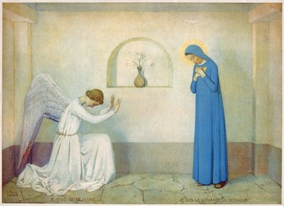 Bebudelse til Jomfruen. (gravering, ca. 1920) af Jean Pierre Laurens