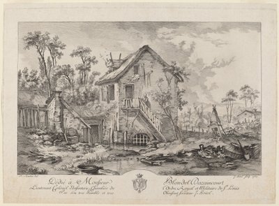Gårdhave af Jean Pierre Louis Laurent Hoüel after François Boucher