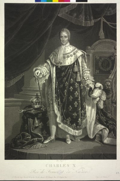 Kongen af Frankrig Charles X. (akvatinte) af Jean Pierre Marie Jazet