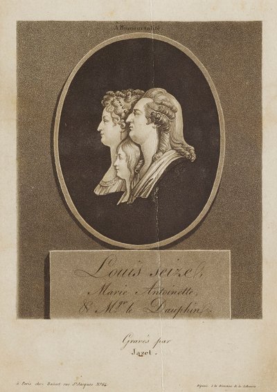 Louis Seize, Marie Antoinette og Mgr. le Dauphin af Jean Pierre Marie Jazet