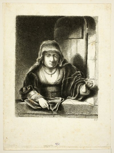 Kvinde ved et vindue af Jean Pierre Norblin de La Gourdaine