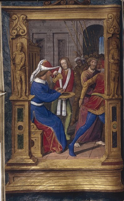 Pilatus vasker sine hænder fra Bastard Letters, ca 1490-1510 af Jean Poyet