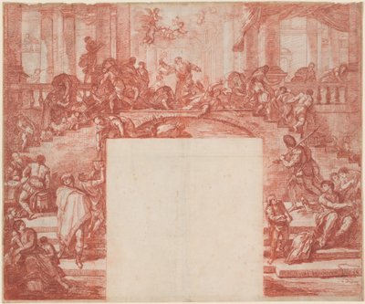 Kristus renser templet (efter Luca Giordano) af Jean Robert Ango after Luca Giordano