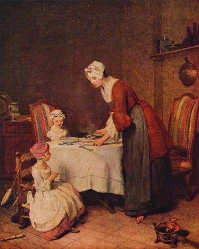Grace eller Le Benedicite fransk titel, c1740. af Jean Baptiste Simeon Chardin