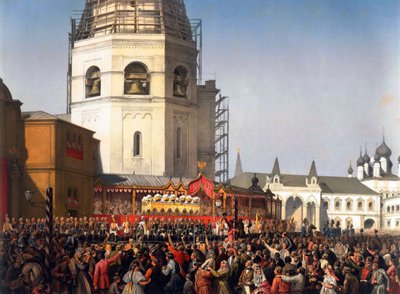 Procession efter kroningen af zar Alexander II af Rusland, Moskva, 1856. af Jean Sorieul