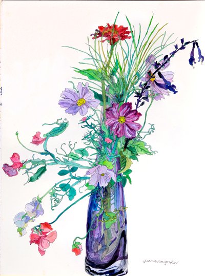 Jerrys vase, 2010 (akvarel og blæk på papir) af Jean Swan Gordon