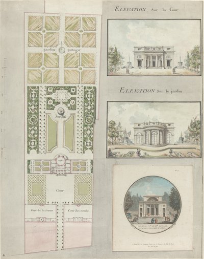 Projekt for Mlles Hus og Haver. Guimard af Jean Testard and Charles Philippe Campion de Tersan