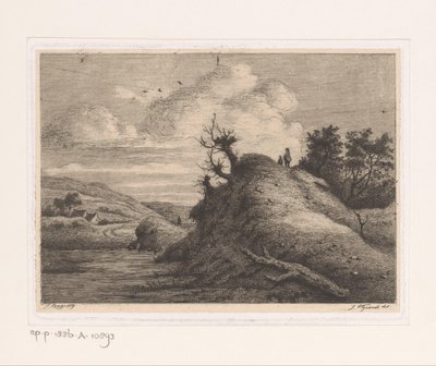 Vandrere i et klitlandskab af Jean Théodore Joseph Linnig