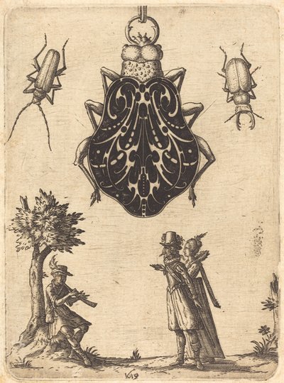 Design til et billeformet vedhæng af Jean Toutin