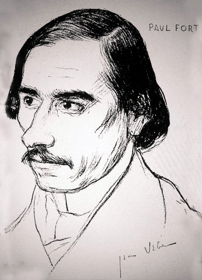 Paul Fort, c.1900 (tegning) af Jean Veber