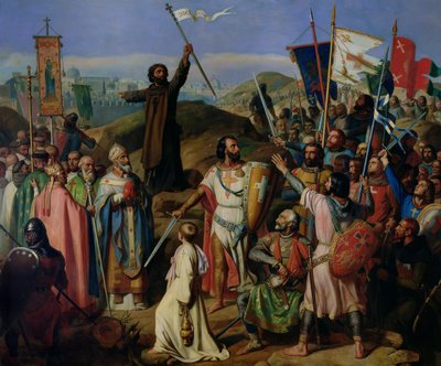 Optog af korsfarere omkring Jerusalem af Jean Victor Schnetz