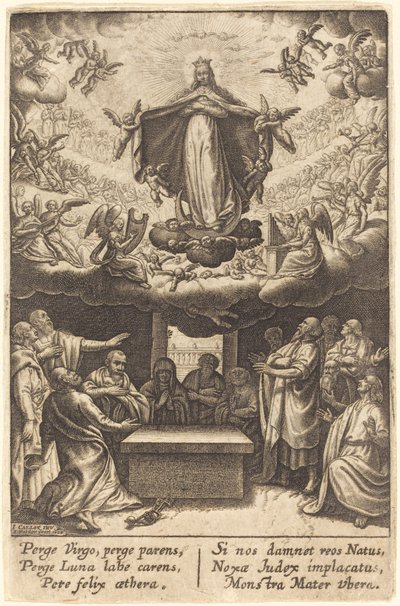 Jomfruens antagelse af Jean Waldor after Jacques Callot