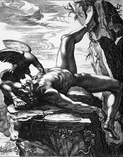Lænket Prometheus - i malerier af templet for muserne i De Marolles. Paris af Jean Warin