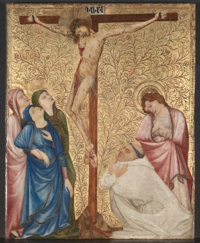 Golgata med en kartusianermunk, ca. 1389-95 (olie på egetræspanel) af Jean de Beaumetz