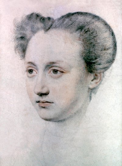 Marie Touchet (1549-1638) elskerinde af den franske kong Charles IX, ca. 1570 (tegning) af Jean de Court