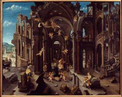 Tilbedelse af hyrder. Maleri af Jean De Gourmont af Jean de Gourmont