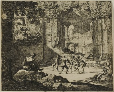 Hyrdernes dans i antikke ruiner af Jean le Pautre