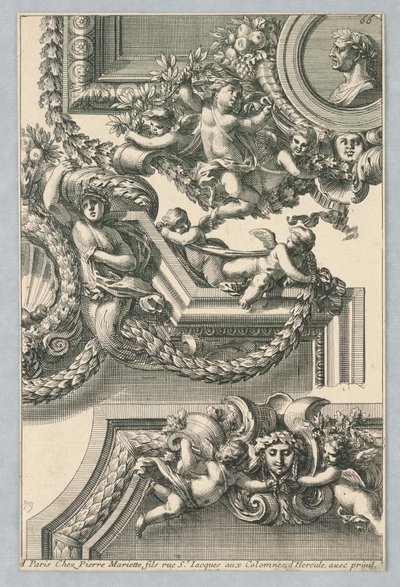 Design til malede rammer, fra "Bordures de Tableau" af Jean le Pautre