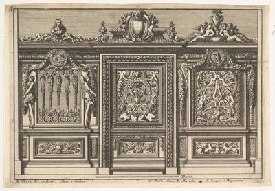 Design til en korskærm med to varianter, fra: Clôtures de chapelles, 1600-tallet. af Jean le Pautre