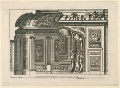 Design til en fransk alkove, fra "Alcoves à le Francoise" af Jean le Pautre
