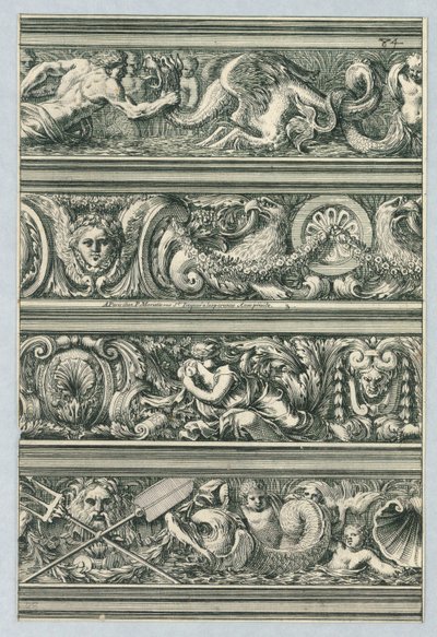 Tallerken fra Frises pour les architraves, cornices, et autres ornements d