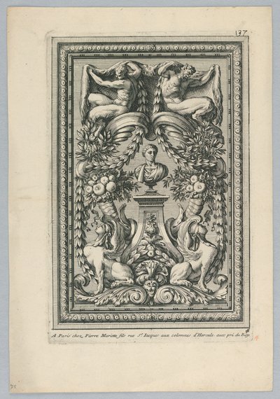 Ark fra sættet, "Peaneaux Ornaments for... Paneling" af Jean le Pautre