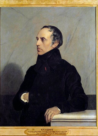 Portræt af Francois Pierre Guillaume Guizot (1787-1874) Minister og historiker Maleri af Jehan Vibert (1840-1902), olie på lærred af Jean or Jehan Georges Vibert