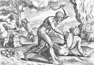Kain dræber Abel af Jean or Johann Sadeler