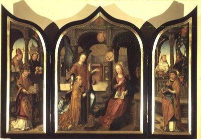 Bebudelsen (olie på lærred overført fra panel) af Jean the Elder Bellegambe