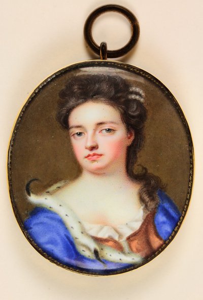 Dronning Anne (akvarel på vellum) af Jean the Younger Petitot