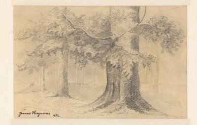 Landskab med træer af Jeanne Marie Heynsius (signed by artist)