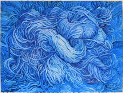Wool Cobalt Blue, 2013 (gouache på papir) af Jeanne Maze